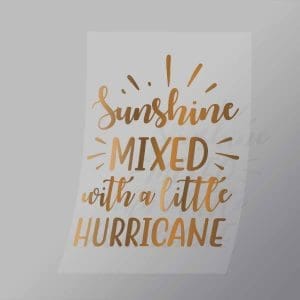 DCQS0051 Sunshine mixed with a little hurricane Direct To Film Transfer Mock Up