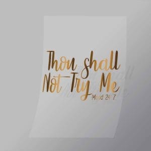 DCQS0053 Thou shall not try me Direct To Film Transfer Mock Up