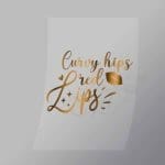 DCQS0068 curvy hips red lips gold Direct To Film Transfer Mock Up