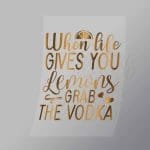 DCQS0079 When life gives you Lemons grab the Vodka Direct To Film Transfer Mock Up