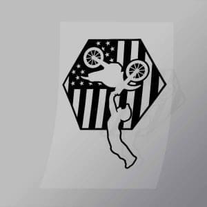 DCSB0009 Motor Bike American Flag Hexagon Direct To Film Transfer Mock Up