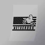DCSB0010 Motor Cross American Flag Outline Direct To Film Transfer Mock Up
