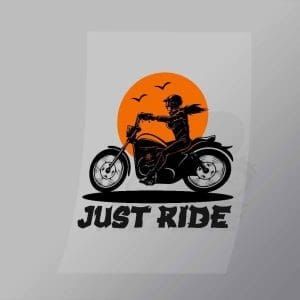 DCSB0098 Just Ride Direct To Film Transfer Mock Up