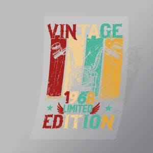 DCSB0114 Vintage 1968 Limited Edition Direct To Film Transfer Mock Up