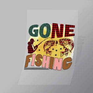 DCSF0027 Gone Fishing Plaid Direct To Film Transfer Mock Up