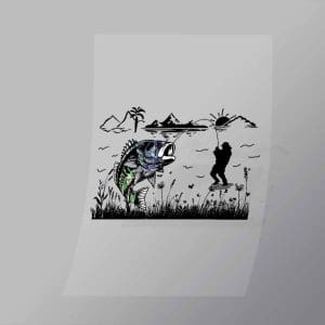 DCSF0029 Fishing Landscape Silhouette Direct To Film Transfer Mock Up
