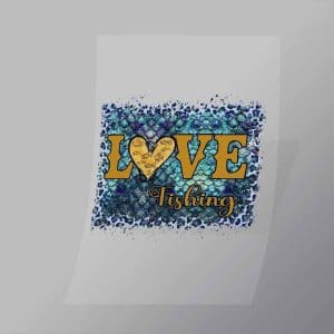 DCSF0034 Love Fishing Leopard Direct To Film Transfer Mock Up