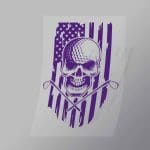 DCSG0010 Skull And Cross Irons Direct To Film Transfer Mock Up