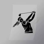 DCSG0093 Golf Swing Female Silhouette Direct To Film Transfer Mock Up