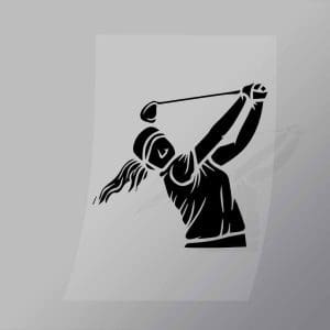 DCSG0093 Golf Swing Female Silhouette Direct To Film Transfer Mock Up