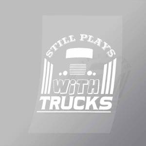 DCTR0064 Still Plays With Trucks Direct To Film Transfer Mock Up