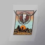 DCWC0010 Skull Western Scene Direct To Film Transfer Mock Up