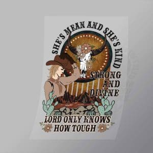 DCWC0039 Strong And Divine Direct To Film Transfer Mock Up