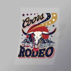 DCWC0045 Coors Rodeo Horns Direct To Film Transfer Mock Up